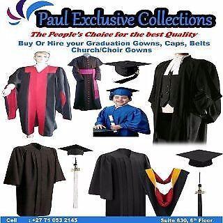 Quality graduation gowns/caps, track suits, church robes, court gowns (best prices)