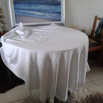 White round table cloth cotton 190cm