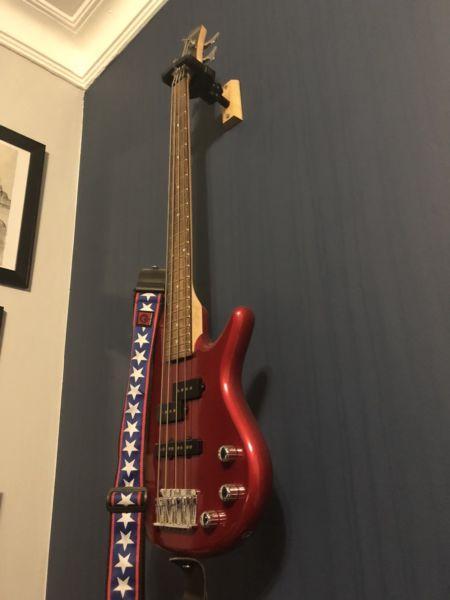 Bass guitar (red) imported from America + Amplifier ( Great Condition )