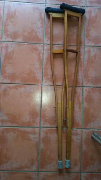 Wooden crutches