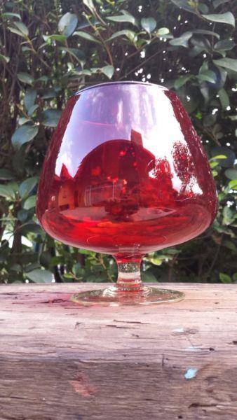 Beautiful red glass goblet