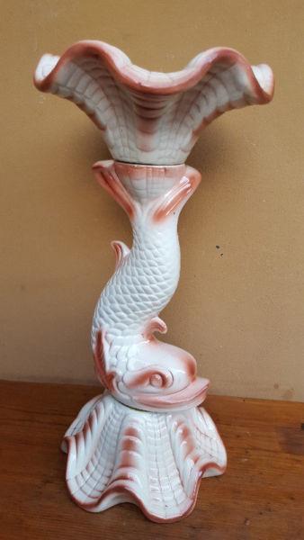 Beautiful old ceramic fish plant stand