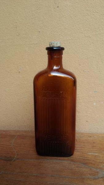 Brown glass poison bottle
