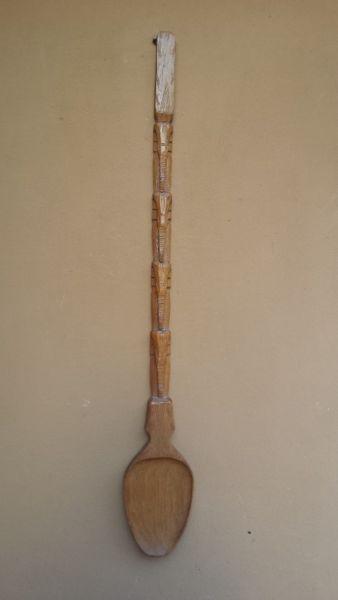 Large ornamental wooden spoon