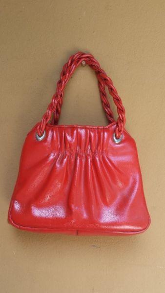 Old red Slavin ladies handbag