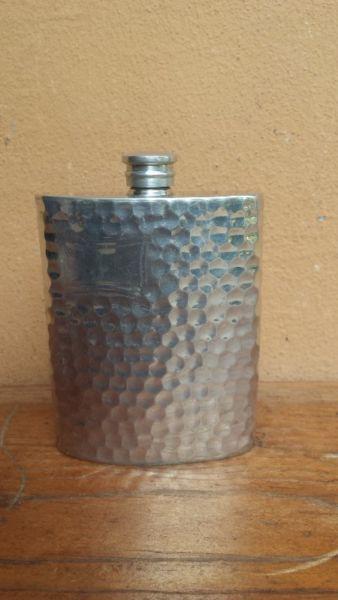 Old English pewter nip flask