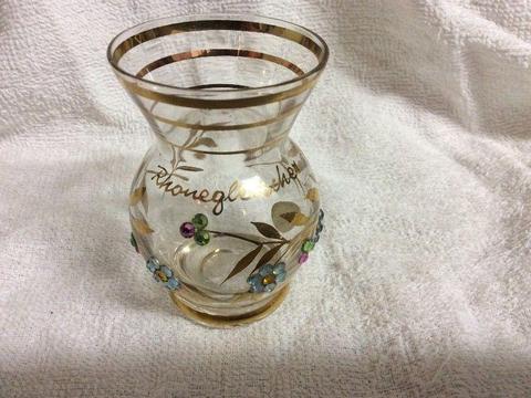 Beautiful gold and stone glass jar