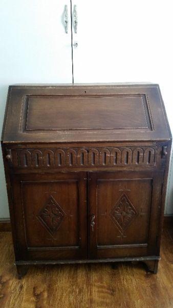 WRITING DESK WITH CUPBOARD (Antique)