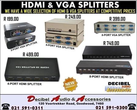 HDMI, VGA CABLES & SPLITTERS, BEST PRICES, GUARANTEED!!!