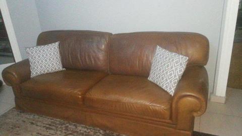 Leather Couch. Big (3 seater) designer full hide Genuine Leather Couch