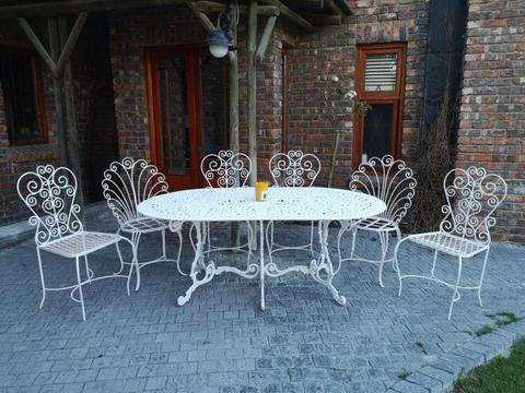 Outdoor 6 Seater Patio Set Vintage French Wrought Iron Conservatory AVAILABLE in Sunset Beach