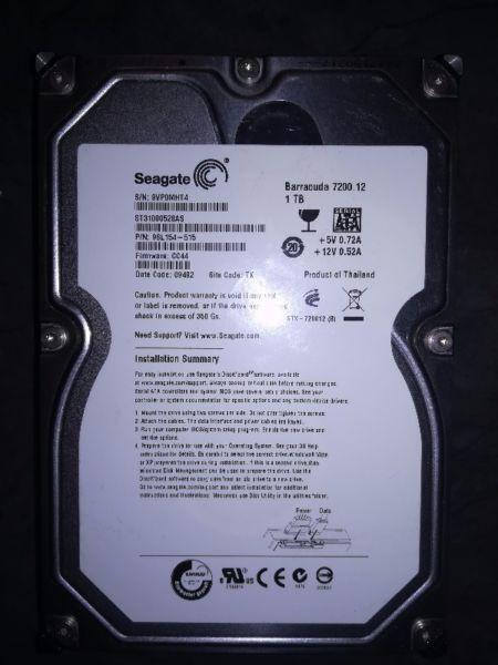 1TB Sata desktop hard drive - Bargain