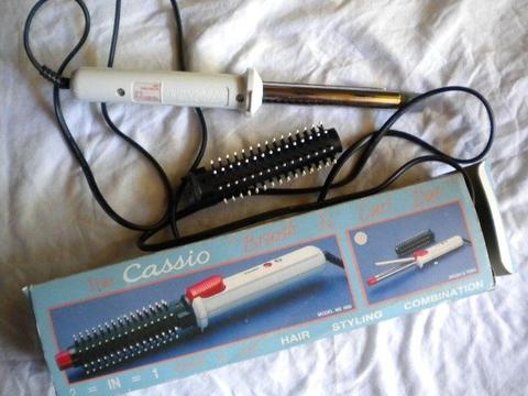 Hair brush and curling tong
