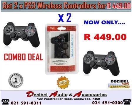 PS3 WIRELESS CONTROLLERS X 2 @ R 449.00