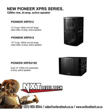 NEW PIONEER XPRS SERIES, 1200w rms, bi-amp, active speaker, XPRS12, XPRS15, XPRS215S