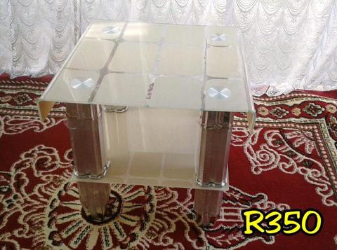 Brand new glass side tables excellent quality in boxes