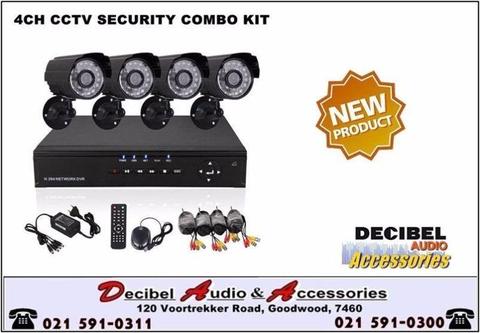 CCTV Security Cameras X 4 DVR Cabling Combo Kits R 1549
