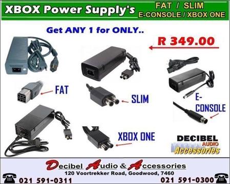 Xbox Power Supply's / AC Adapters - SLIM | FAT | E-Console | Xbox ONE