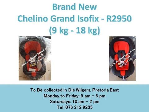 Brand New Chelino Grand Isofix (9 kg - 18 kg)