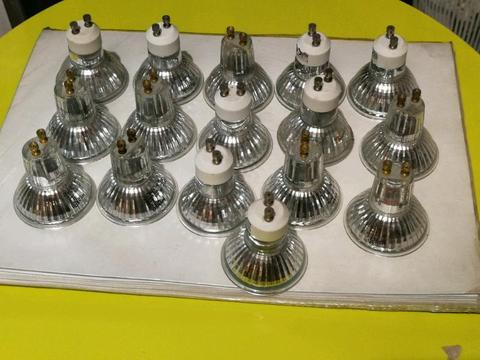 GU10 mount halogen 50W, 220V bulbs x16