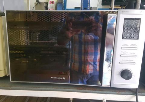 Kelvinator metallic silver mirror face microwave, grill and oven combo