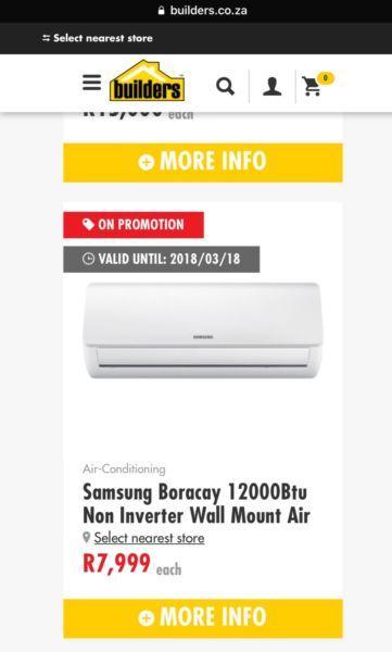 Samsung Split air conditioner 12000btu New Sealed in Box