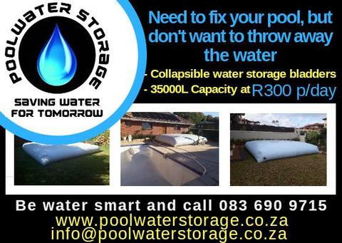 Pool Water Storage We hire out bladder