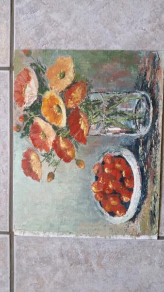 Poppies & Cherries Painting