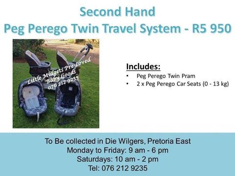 Second Hand Peg Perego Twin Travel System
