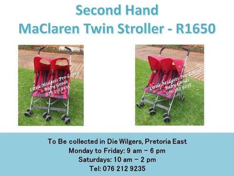 Second Hand MaClaren Twin Stroller