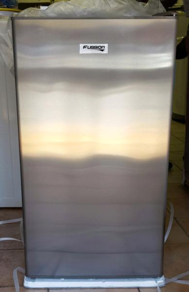 Fusion stainless steel bar fridge with small freezer compartment