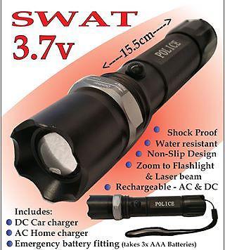 SWAT Rechargeable CREE LED Waterproof Tactical Optical Zoom Strobelight Flashlight Torch @R200 each