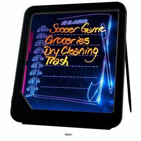 LED Light Fluorescent Note Message Board Bar Kids Painting Writing Panel
