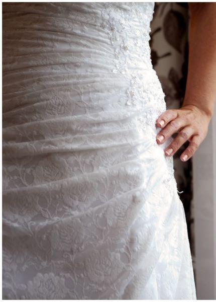 Fit & Flare Wedding Dress, lace & pearls