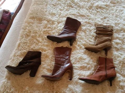 Gently worn Genuine leather designer boots and shoes for sale