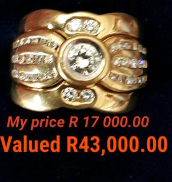 DIAMOND RING R15000.00 only lscaling down only valuation R43000.00