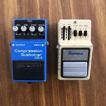 Boss and Ibanez Guitar Pedals