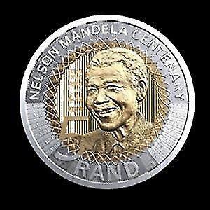 New Mandela Centenary R5 Coin @ R2500 per bag of 400 coins