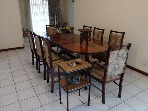 Dining table and fridge