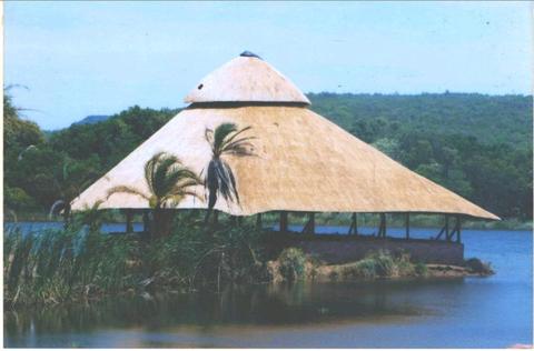 Thatch lapas and swimming pools