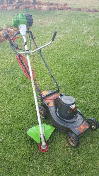 Active 5.5 brush cutter and Rolum Magnum 3000W lawn mover
