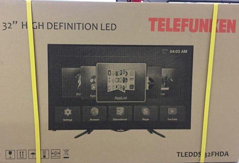 Dealers special:TELEFUNKEN 32” SMART WIFI HD LED BRAND NEW
