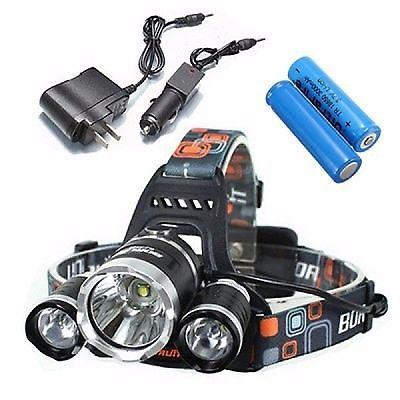 4000 Lumens RJ-3000 Headlight XM-L T6 2R5 LED 4 Modes includes batteries and charger