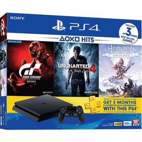 Sealed In The Box 500GB Sony PlayStation 4 Slim 3 Games Bundle + All Accessories & Warranty