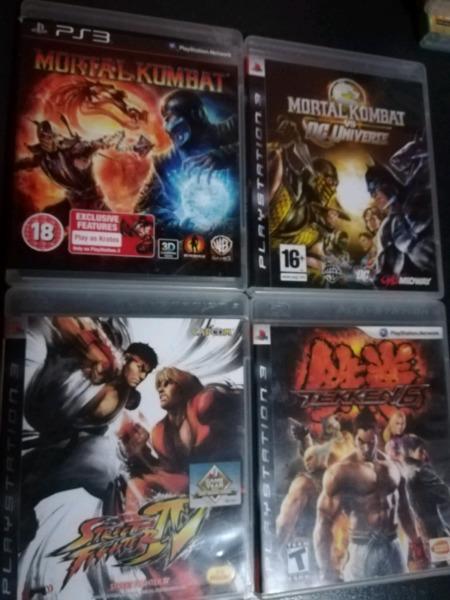 Ps3 games Mortal combat, DC VS mortal kombat, tekken and street fighter