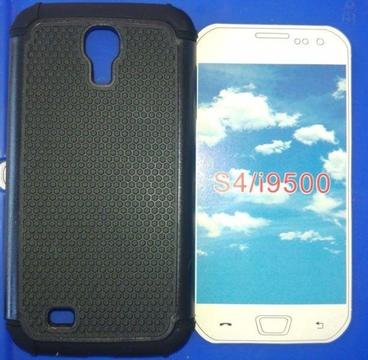 NEW Samsung Galaxy S4 Shockproof Black Black Rubber Armour Protective Cell Phone Covers