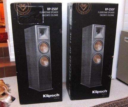 matched pair KLIPSCH RP-250F SPEAKERS BRAND NEW NOT YET UNPACKED
