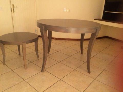 Two interior designed round tables