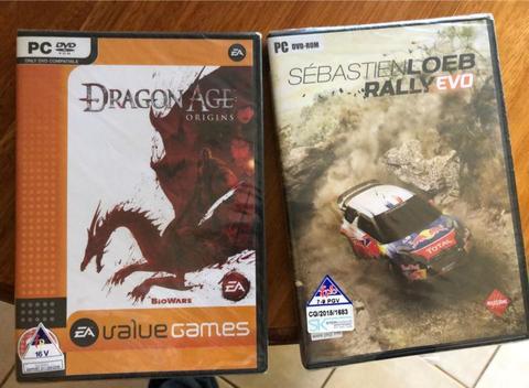 PC games new sealed. Dragon age origins. Rally evo