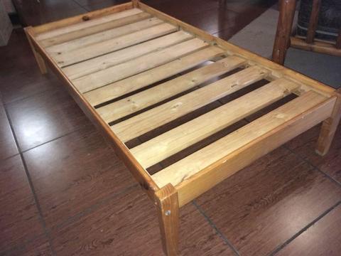 Pine single bed base